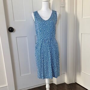 Boden Sleeveless Blue Daisy Print Dress size 8R